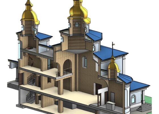 3Д розріз храму апостолів Петра і Павла, Рівненсько-Волинської єпархії, , Православна Церква України